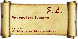 Petrovics Laborc névjegykártya